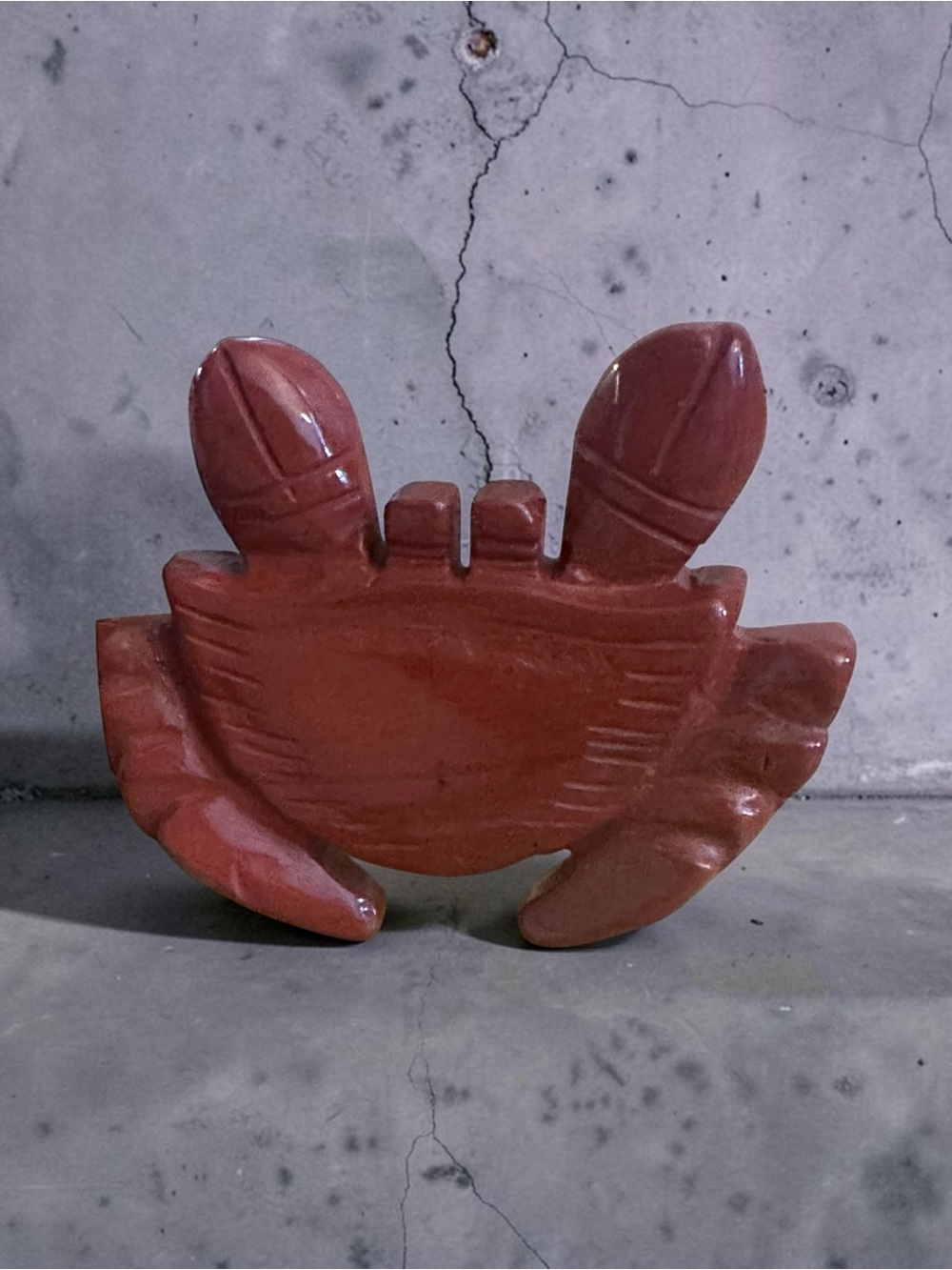 Red Jasper Crystal Crab Sculpture
